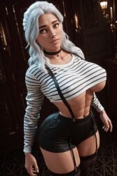 1girls 3d 3d_(artwork) ai_generated big_ass big_breasts blue_eyes busty choker clair_obscur:_expedition_33 crop_top envia garter_belt garter_straps long_hair long_sleeves maelle_(clair_obscur:_expedition_33) midriff midriff_baring_shirt petite petite_body petite_female pleated_skirt short_skirt silver_hair skirt solo solo_female solo_focus striped_shirt suspenders thick_thighs thighhighs toned_female underboob white_hair
