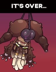 animated anthro ass balls big_balls big_butt brown_body brown_fur bulge canid canine claws clothing dreadlocks feet fur genitals green_eyes hair limetentacle male male_only mammal open_mouth pawpads paws raccoon_dog simple_background solo tail tanuki teeth text thick_thighs thong underwear upside-down wedgie