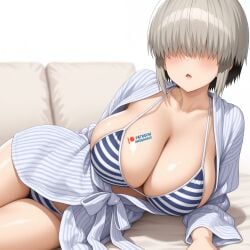 1girls 2d 2d_(artwork) 2d_artwork 4k ahegao_ai ai_generated big_ass big_breasts bikini bikini_bottom bikini_top blush blushing_at_viewer blushing_female breast_covered breasts clothed clothing color colored commission commission_art curvy curvy_body curvy_figure eyes_covered fat_ass female female_focus female_only focus gray_hair looking_at_viewer open_mouth pov request short_hair simple_background solo solo_female solo_focus teenager thick_thighs thighs tongue tongue_out uzaki-chan_wa_asobitai! uzaki_yanagi white_background