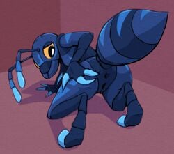 all_fours andromorph ant antennae_(anatomy) anthro anus arm_support arthropod ass digital_drawing_(artwork) digital_media_(artwork) digitigrade eek_(eekanant) eekanant genitals half-closed_eyes hi_res hymenopteran insects intersex looking_back mandibles narrowed_eyes nonbinary_(lore) presenting presenting_anus presenting_hindquarters presenting_vulva shadow solo spread_anus spreading vulva yellow_eyes