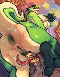 anthro anus areola ass big_butt bigcozyorca breasts cunnilingus deadlock digital_media_(artwork) duo facial_piercing female female/female female_anthro gargoyle genitals green_anus green_areola green_body green_vulva hi_res ivy_(deadlock) musk nipples nose_piercing nose_ring nude open_mouth oral piercing pubes reptile ring_piercing scalie sex snake teeth tongue tongue_out vaginal_penetration valve valve_corporation vulva vyper_(deadlock)