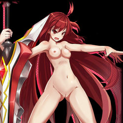 1girls artist_request breasts edit edited elesis_(elsword) elesis_sieghart elsword female female_only nipples nude_filter open_mouth pussy red_eyes red_hair solo uncensored