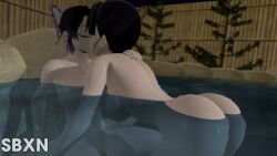 3d animated ass big_ass big_breasts demon_slayer kimetsu_no_yaiba kissing kochou_shinobu lesbian_kiss lesbian_sex nude onsen sbxn source_filmmaker tagme tsuyuri_kanao video yuri