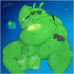 1:1 absurd_res android antennae_(anatomy) anthro armpit_musk backpack balls battery belly big_balls bluedomstar blush bodily_fluids border code epic_games eyewear fortnite fortnite:_battle_royale fur gay gay_anal gay_male gay_sex genital_fluids genitals glowing glowing_markings green_body green_fur hi_res homosexual homosexual_male homosexual_sex machine male male/male male_only male_penetrated male_penetrating markings moobs musk navel nipples overweight penis precum presenting robot smile smiling_at_viewer smirk smirking_at_viewer solo sunglasses thick_thighs watermark white_border yeddy