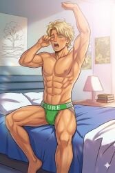 ai_generated gay gay_male jockstrap jockstrap_only lloyd_garmadon male male_only ninjago underwear
