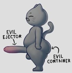ass balls belly big_butt big_penis cat_tail curvy_figure directional_arrow domestic_cat el_cato evil_container felid feline felis genitals huge_butt huge_cock male mammal meme meowny overweight overweight_male penis shortstack solo thick_penis thick_thighs voluptuous wide_hips