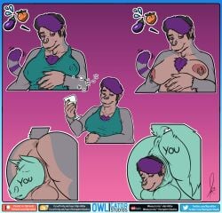 2020 anthro anus areola balls bedroom_eyes breasts drunk duo ear_piercing ear_ring facial_piercing fur genitals gynomorph haplorhine intersex mammal monkey narrowed_eyes nipple_piercing nipples nonbinary_(lore) nose_piercing owligatorstudios piercing primate requesting ring_piercing seductive sex_request substance_intoxication unbirthing vaginal_penetration vore ych_(character)