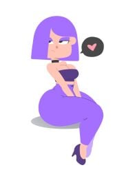 1girls 2025 2d 2d_(artwork) bandeau big_breasts big_thighs bottom_heavy bottom_heavy_female bottomwear breasts choker closed_mouth clothed clothed_female clothing color colored curvy curvy_female curvy_figure duolingo female female_focus female_only fully_clothed heart heart_symbol high_heels light-skinned_female light_skin lily_(duolingo) postblue98 purple_hair rolling_eyes sitting solo solo_female solo_focus spoken_heart tagme thicc thicc_thighs thick thick_hips thick_thighs voluptuous voluptuous_female