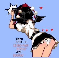 artist_request ass camera panties pixel_art shameimaru_aya skirt tagme touhou white_panties wings wplace
