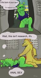 absurd_res ails alien alien_humanoid anal anal_sex antennae_(anatomy) anthro bodily_fluids bondage bottomless bound bra bra_only breasts clothed clothing commercial_vehicle cum duo exhibitionism female genital_fluids genitals hi_res humanoid knot male medium_truck meme meme_reference paws penetration pussy questionable_consent restraints rope rope_bondage sports_bra taxicab this_is_anal_sex truck underwear underwear_only van vehicle vulva