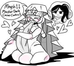 autofellatio blush cookie_run cookie_run_kingdom dark_cacao_cookie futanari headress hearts intersex mystic_flour_cookie shortstack smooth_balls snugg-glow tagme thinking_of_someone_else