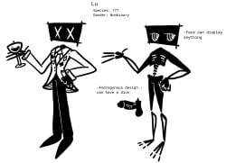 1nonbinary androgynous character_name character_sheet gay lulufu male nonbinary original original_art original_artwork original_character penis reference_sheet sona unknown_species x_x