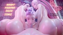1boy 2025 3d 3girls animated artist_name ass ass_grab big_ass big_breasts big_penis black_hair breasts child_bearing_hips fellatio female fortnite foursome grabbing_ass jiggle jiggling_ass kpop_demon_hunters light-skinned_female light-skinned_male light_skin long_hair longer_than_30_seconds looking_at_viewer looking_back male male_pov mira_(kpop_demon_hunters) moan moaning nude nude_female nude_male on_back oral oral_sex penis pink_hair purple_hair rolling_eyes rumi_(kpop_demon_hunters) sex short_hair sound tagme veedeeshka video wide_hips zoey_(kpop_demon_hunters)