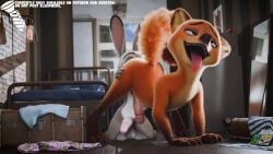 1boy 1futa 3d animated anthro bunny female fox furry futa_on_male futanari intersex judy_hopps licking_ass male nick_wilde no_humans no_sound nude nude_female nude_male rabbit rimjob screwingwithsfm tagme video zootopia