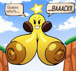 animated ball_with_boobs ball_with_hyper_features big_breasts breasts clapping_breasts female giant_breasts gif huge_breasts hyper_areola hyper_breasts mario_(series) mario_and_luigi_(series) nintendo nipples sachasketchy star_sprite starlow super_mario_bros. waddling_head