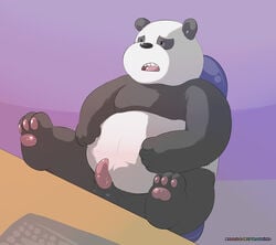 balls bear erection fur male male_only mammal overweight panda panda_(character) penis solo ursofofinho we_bare_bears