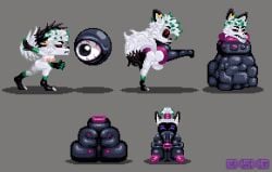 big_ass big_breasts big_lips big_mouth big_tail breeding exkrill furry kuromaru_(mugen) lips m.u.g.e.n nipples penis pixel_art pod sprite