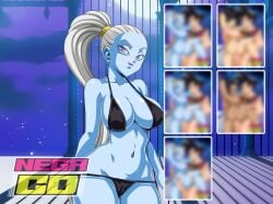 bikini blue_skin dragon_ball dragon_ball_super dragon_ball_z edit megacd purple_eyes sano-br son_goku vados white_hair