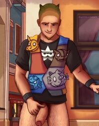 body_hair boner bottomless erection facial_hair male male_only nintendo pantsless penis poke_maniac_(pokemon) poke_maniac_(pokemon_sv) pokemon solo solo_male watrmelonshorts