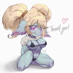 bikini black_bikini league_of_legends looking_at_viewer micro_bikini poppy shortstack tagme yordle