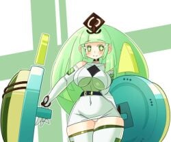 big_breasts cookie_run cookie_run_kingdom green_tea_mousse_cookie solo solo_female