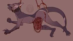 ambiguous_gender asphyxiation blood claws collar fur gore guro hanged hooks intestines kkrevv krev_(kkrevv) male multi_nipple nipples rope suspension tongue tongue_out torture