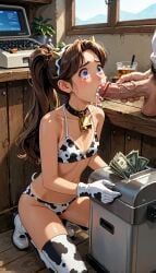 ai_generated begging begging_for_mercy begging_to_stop blowjob boss_and_subordinate brown_hair cash cashier cashier_katie cow_ears cow_girl cow_horns cow_print cowbell crying crying_with_eyes_open cum cum_in_mouth cum_inside fat_man manager money old_man older_male older_man_and_teenage_girl on_knees oral oral_sex original_character pain public public_exposure public_humiliation public_indecency public_nudity public_sex rape scared suprised suprised_look sweat sweatdrop sweating tan tan_body tan_skin tanline tears terror139 unhappy_female working worried zelfara_restaurant_girls