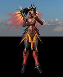 1girls 3d alternate_costume devil_mercy female female_only mercy overwatch solo tagme txn