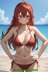 1girls ahq_hentai ai_generated beach big_breasts bikini breasts eris_boreas_greyrat eris_greyrat female mushoku_tensei patreon perfect_body sexy stable_diffusion wet