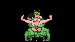 1girls anal anal_penetration animated anthophobia bouncing_breasts cat_ears catgirl double_penetration green_hair happy_sex moaning nude pixel_art plant plant_girl pussy size_difference sound tagme threesome vaginal_penetration video willing_sub zombie