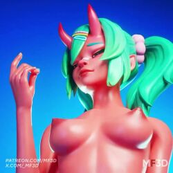 1girls 3d 3d_(artwork) 3d_animation 3d_model animated breasts breasts_out cum cum_drip cute cute_expression cute_face cute_girl demon demon_girl demon_horns female fortnite fortnite:_battle_royale green_hair licking licking_cum looking_pleasured mf3d naked naked_female nemia_(fortnite) plshugme red_body sucking sucking_fingers tagme tits_out video