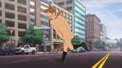 1boy accurate_art_style ass blodne blush brett_hand covering_crotch covering_privates djunderground123 embarrassed_nude_male inside_job male male_only on_model public_nudity solo