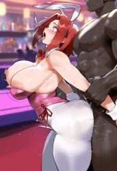 ai_generated areola_peek areola_slip arms_held_back ass bent_over bent_over_table bouncing_breasts bunny_ears bunny_girl bunny_tail bunnysuit cameltoe casino cleavage clothed_sex code_geass dark-skinned_male detached_collar detached_cuffs doggy_style kallen_stadtfeld kouzuki_kallen large_breasts nipple_slip nude_male_clothed_female one_breast_out pantyhose poker_chip questionable_consent sex standing_doggy_style standing_sex tharkica