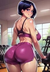 2d ai_generated animated animated cartoon cartoonish cartoony gym looking_at_viewer melkor_mancin melkor_mancin_(style) milf milftoon mommy mother needmymommy older_female shorts tagme video western_art
