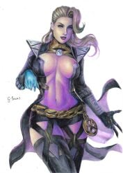 black_lipstick blonde_female blonde_hair blue_eyes emma_frost emma_frost_(marvel_rivals) emma_frost_(x-revolution) gustavo_izumi large_breasts marvel marvel_comics marvel_rivals tramastudio white_queen wide_hips x-men