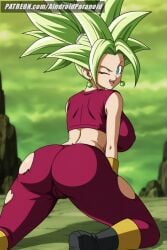 ai_generated aindroidparanoid ass ass_focus big_ass big_breasts big_butt busty butt_focus cameltoe curvy cute dragon_ball dragon_ball_super fat_ass female female_only fit_female from_behind green_eyes hips huge_ass huge_breasts kefla kneeling large_ass large_breasts legs mountains narrow_waist outdoors ripped_clothing slim_waist smug stable_diffusion super_saiyan teal_eyes thick_ass thick_thighs voluptuous waist wide_hips