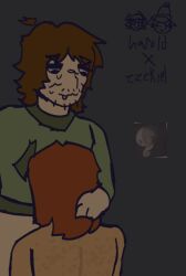 2boys bad_drawing blowjob bottomless brown_hair doodle ezekiel_(tdi) fellatio gay harold_(tdi) human human_only light-skinned_male light_skin male male_focus male_only nude oral shirt tongue total_drama_island ugly_man yaoi