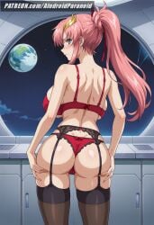 ai_generated aindroidparanoid ass ass_focus big_ass big_breasts big_butt bra busty cameltoe cleavage curvy cute fat_ass female female_only from_behind garter_straps gundam gundam_seed gundam_seed_destiny hips huge_ass huge_breasts lacus_clyne large_ass large_breasts legs lingerie narrow_waist panties ponytail slim_waist spaceship stable_diffusion thick_ass thick_thighs thighhighs voluptuous waist wide_hips