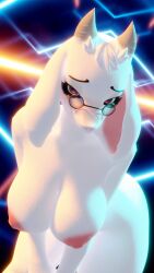 1girls 3d_(artwork) 4k 9:16 abstract_background absurd_res accessory anthro areola bedroom_eyes big_ass big_breasts blender_(artwork) boss_monster_(undertale) bovid breasts caprine digital_media_(artwork) eyewear eyewear_only female female_only fever-dreamer fur glasses glasses_only goat hair hi_res horn leaning leaning_forward looking_at_viewer mammal narrowed_eyes nipples nude purple_eyes seductive solo toriel toriel_(dogzeela) undertale undertale_(series) wearing_glasses white_body white_fur