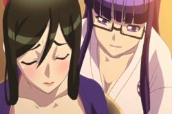 2futas animated big_breasts bosshi breast_grab breasts fondling futa_only futabu futanari glasses hentai intersex older_futanari oohashi_sumika togami_chie younger_futanari