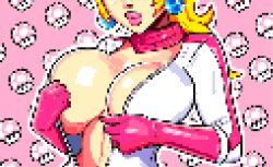 1girls blonde_hair earrings female female_focus female_only mario_(series) mario_kart nintendo paulinebabe princess_peach racing_suit solo solo_female solo_focus