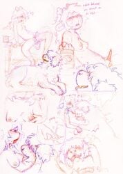 anthro_on_feral antlers balls canine deltarune dickgirl faeralperil feral feral_on_anthro food freckles futanari licking licking_breast licking_nipples nipples noelle_(deltarune) nude peanut_butter penis quadruped sketch susie_(deltarune) tapering_penis text tongue undertale_(series) zoophilia