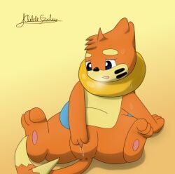 2019 anus bodily_fluids breath buizel female female_feral feral finger_fuck fingering fur galv3z_(artist) generation_4_pokemon genital_fluids leaning leaning_backward looking_down masturbation nintendo orange_body orange_fur panting pokemon pokemon_(species) signature simple_background solo spread_legs spreading sweat vaginal_fluids vaginal_masturbation vaginal_penetration