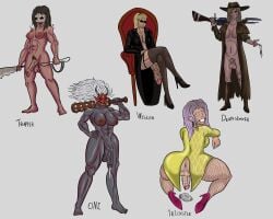 albert_wesker black_hair blonde_hair breasts breasts_out buttplug cage caged caged_cock caleb_quinn capcom chastity_cage cock crossover dbd dead_by_daylight evan_macmillan fishnet_legwear fishnets foreskin futa_only futanari gaping gaping_anus genderswap_(mtf) horns inverted_nipples ji-woon_hak kazan_yamaoka leaking leaking_cum leaking_precum multiple_futa nipples penis penis_cage pierced_genitals pierced_penis piercing piercings presenting presenting_hindquarters pubes pubic_hair red_eyes resident_evil resident_evil_5 rule_63 sitting stockings sunglasses testicles the_deathslinger the_oni_(dbd) the_trapper the_trickster thecomedyjester trapper_(dead_by_daylight) veiny_penis white_hair