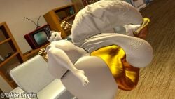 3d_(artwork) anthro anus ass balls big_balls big_butt big_penis crouching digital_media_(artwork) genitals golden_body_parts hi_res huge_balls huge_butt huge_cock hyper hyper_balls hyper_genitalia hyper_penis looking_at_viewer male meowdas ok_bruh penis puffy_anus solo source_filmmaker_(artwork) thick_thighs