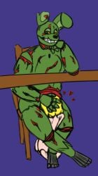 ambiguous_gender artist_unknown colored five_nights_at_freddy's forced_oral hand_on_head leg_lock leg_lock_fellatio oral springtrap springtrap_(fnaf)