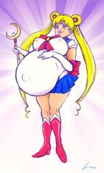 1girls bishoujo_senshi_sailor_moon clothing erect_nipples erect_nipples_under_clothes eyeshadow huge_belly large_breasts lilluma55 lipstick makeup milf pregnant ready_to_pop sailor_moon skirt tagme usagi_tsukino