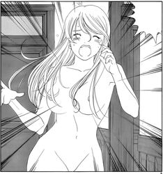 1girls blush breasts female fujishima_kousuke long_hair monochrome nude paradise_residence screaming solo stephany tears