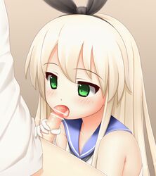 1boy admiral_(kantai_collection) animated blonde_hair blush censored elbow_gloves fellatio female gloves hairband handjob kantai_collection kazumi_(syoki4230) long_hair open_mouth oral penis shimakaze_(kantai_collection) solo_focus straight tongue tongue_out white_gloves