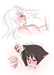 blake_belladonna breasts paizuri penis rwby the_party_tit weiss_schnee yuri